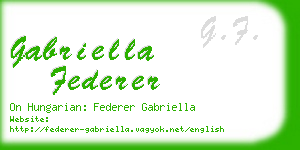 gabriella federer business card